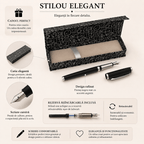 JurnaleVintage Stilou Stilou negru mat metalic cu prindere nealunecoasă - Cadou elegant