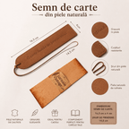 JurnaleVintage Semn de carte Semn de Carte din Piele Naturala cu Mesaj Gravat "O carte buna e un prieten tacut" - cadou elegant pentru iubitorii de carti