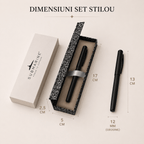 JurnaleVintage Stilou Stilou negru mat metalic cu prindere nealunecoasă - Cadou elegant