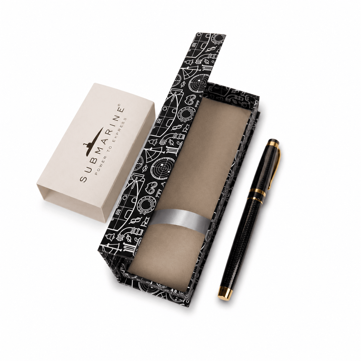 JurnaleVintage Stilou Stilou elegant gri cu auriu metalic - Cadou deosebit