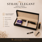 JurnaleVintage Set stilou Set stilou Submarine negru cu auriu și 5 rezerve