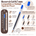 Submarine Rezervă pix Rezervă Pix Submarine Polly Gel 0.7 mm cu Pastă Albastră