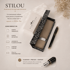 JurnaleVintage Stilou Stilou elegant gri cu auriu metalic - Cadou deosebit