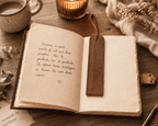 JurnaleVintage Semn de carte Semn de Carte din Piele Naturala cu Mesaj Gravat "O carte buna e un prieten tacut" - cadou elegant pentru iubitorii de carti