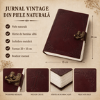 JurnaleVintage Jurnal Jurnal Vintage din Piele Naturală cu Cruce - hârtie bumbac alb 20x15 cm