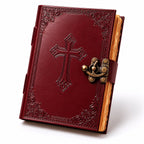 JurnaleVintage Jurnal Jurnal din Piele Naturala cu Cruce Embosata - Eleganta Vintage si Inspiratie Zilnica