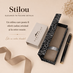 JurnaleVintage Stilou Stilou elegant gri cu auriu metalic - Cadou deosebit