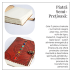 JurnaleVintage Jurnal 20x15 cm / Bumbac alb Călătorie interioară - Jurnal piele cu 7 chakre, hârtie bumbac alb