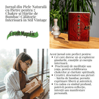 JurnaleVintage Jurnal 20x15 cm / Bumbac alb Călătorie interioară - Jurnal piele cu 7 chakre, hârtie bumbac alb
