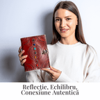 JurnaleVintage Jurnal 20x15 cm / Bumbac alb Călătorie interioară - Jurnal piele cu 7 chakre, hârtie bumbac alb