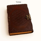 JurnaleVintage Jurnal 20x15 cm / Bumbac galben Calatoria interioara - Jurnal 20x15 cm din piele naturala cu pietre 7 chakre si hartie de bumbac