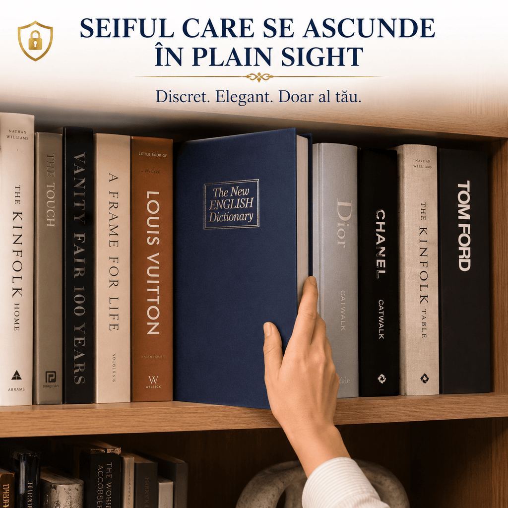 CraftMystic Seif decorativ Seif Tip Carte cu Inchidere Cifru - Protectie Discreta pentru Obiecte de Valoare