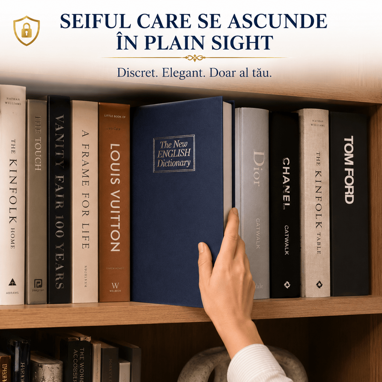 CraftMystic Seif decorativ Seif Tip Carte cu Inchidere Cifru - Protectie Discreta pentru Obiecte de Valoare