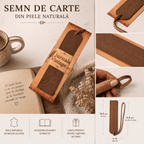 JurnaleVintage Semn de carte Semn de Carte din Piele Naturala cu Mesaj Gravat "Lasa paginile sa te duca departe" - cadou elegant pentru iubitorii de carti