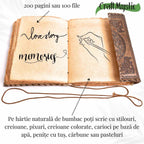 JurnaleVintage Jurnal 20x15 cm / Bumbac galben Jurnal piele naturala cu Aventurin verde - Creativitate si energie pozitiva