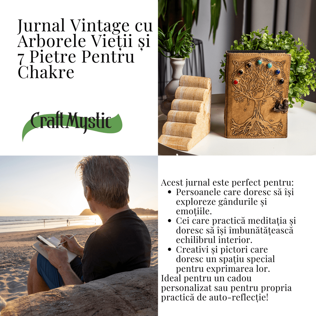 Inchidere snap si elastic — Jurnal Vintage maro Arborele Vietii