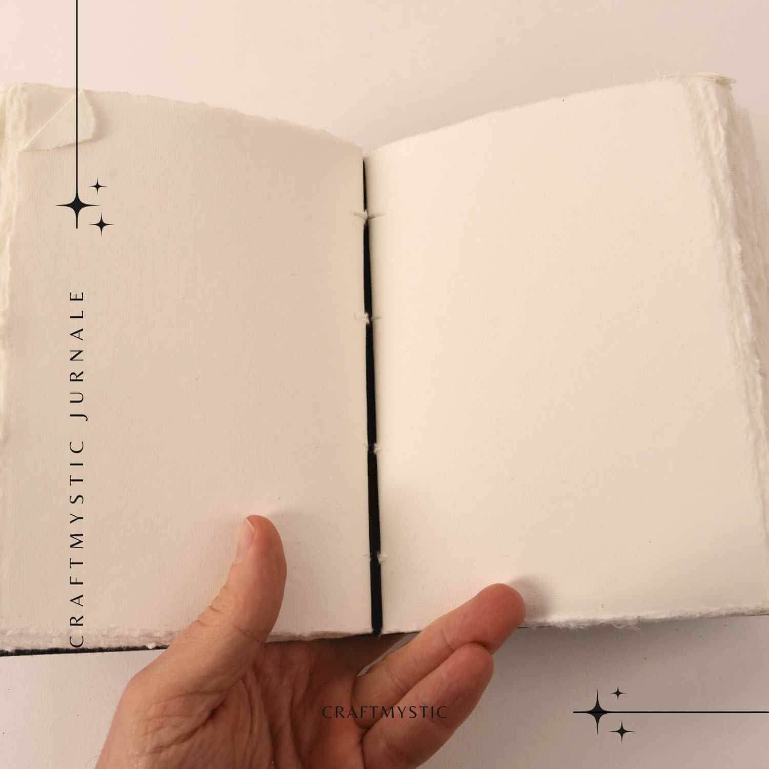 Pagini interior hartie premium — Jurnal Piele Naturala cu Pietre Decorative 17x13 cm