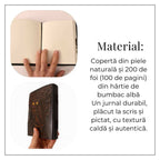 JurnaleVintage Jurnal 18x13 cm / Bumbac alb Jurnal din Piele Naturala cu Bufnita si Piatra Decorativa Galbena