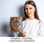 JurnaleVintage Jurnal 20x15 cm / Bumbac galben Jurnal din piele naturala autentic cu coperta gravata si piatra naturala Lapis Lazuli si hartie bumbac galbena