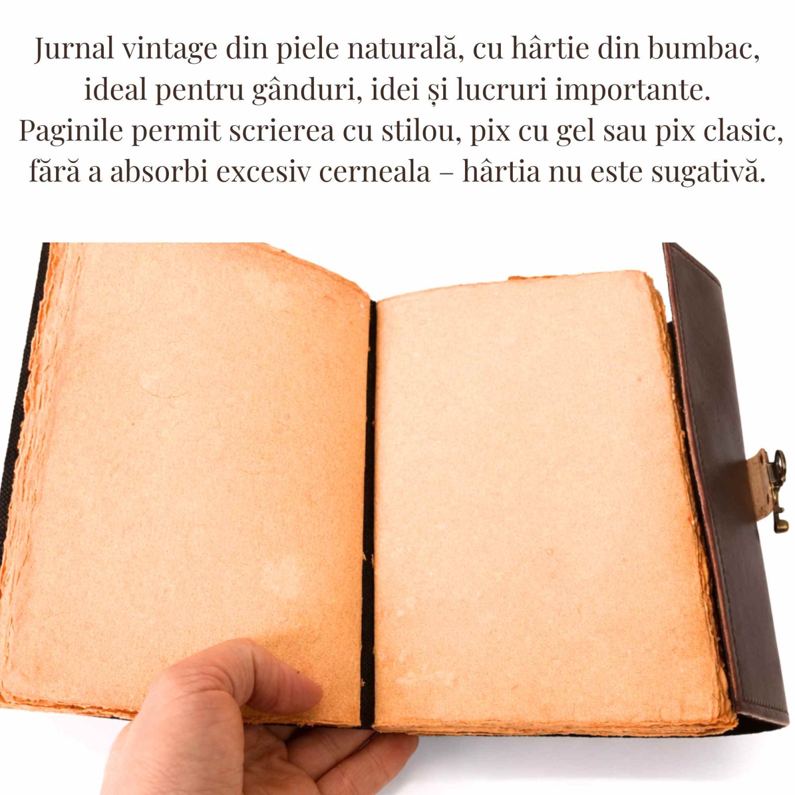 Pagini interior hartie bumbac — Jurnal Sigiliul Timpului 20x15 cm