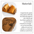 JurnaleVintage Jurnal 18x13 cm / Bumbac galben Calatoria Interioara - Jurnal din Piele Naturala si Hartie de Bumbac