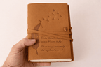 JurnaleVintage Jurnal 18x13 cm / Bumbac alb Jurnal Vintage din Piele Naturala „Aripa Libertatii” - hartie din bumbac, 18 × 13 cm