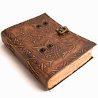 JurnaleVintage Jurnal 18x13 cm / Bumbac galben Jurnal piele naturala cu bufnite si obsidian - Intelepciune si protectie