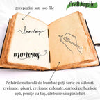 JurnaleVintage Jurnal 18x13 cm / Bumbac galben Jurnal piele naturala cu bufnite si obsidian - Intelepciune si protectie
