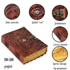 JurnaleVintage Jurnal 18x13 cm / Bumbac galben Jurnal Hocus Pocus cu Ochiul al Treilea - piele, hârtie pergament, 200 pagini