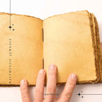 JurnaleVintage Jurnal 18x13 cm / Bumbac galben Calatoria Interioara - Jurnal din Piele Naturala cu Piatra Decorativa si Hartie de Bumbac Galbena