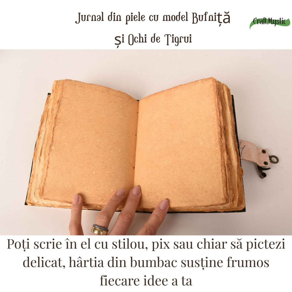 Detaliu coperta — Jurnal handmade din piele