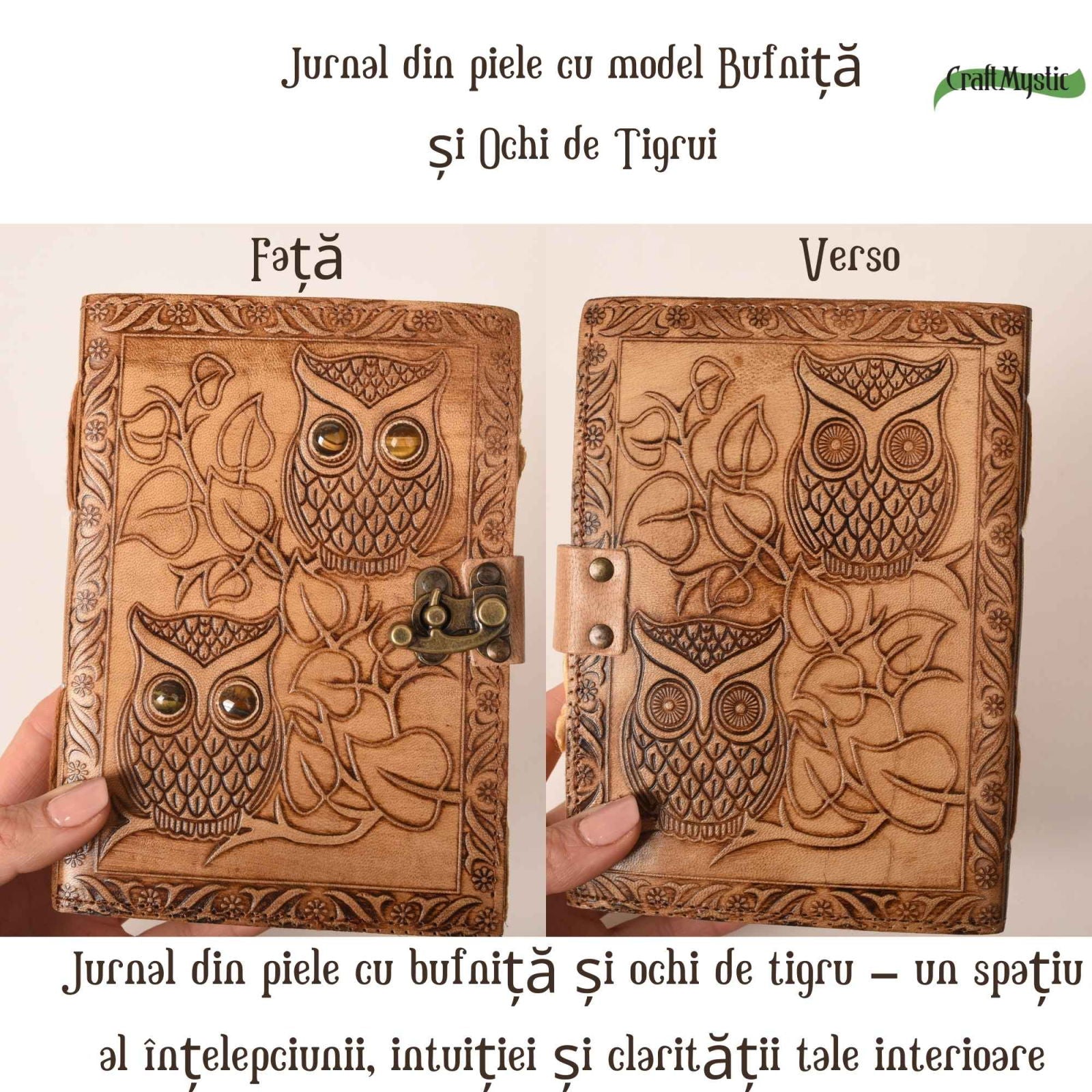 Vedere laterala — inchidere jurnal piele