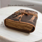 JurnaleVintage Jurnal 18x13 cm / Bumbac galben Jurnal Vintage cu Arborele Vietii, inchidere cu cheie si hartie de pergament- Protecție și Creștere