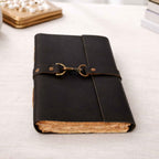 JurnaleVintage Jurnal 18x13 cm / Bumbac galben Jurnal din piele naturala cu hartie din bumbac galbena 17x13 cm - Eleganta si autenticitate