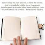 JurnaleVintage Jurnal Jurnal Vintage din Piele Naturala cu Arborele Chakrelor si 7 Pietre - hartie de bumbac 18x13 cm