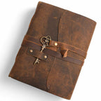 JurnaleVintage Jurnal 20x15 cm / Bumbac galben Jurnal Vintage incuietoare cheie inima -Eleganta si Intimitate