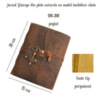 JurnaleVintage Jurnal 20x15 cm / Bumbac galben Jurnal Vintage incuietoare cheie inima -Eleganta si Intimitate
