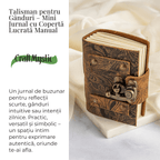 JurnaleVintage Mini jurnal 10x7 cm / Bumbac alb Talisman pentru Ganduri - Mini Jurnal cu Coperta din Piele