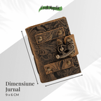 JurnaleVintage Mini jurnal 10x7 cm / Bumbac alb Talisman pentru Ganduri - Mini Jurnal cu Coperta din Piele