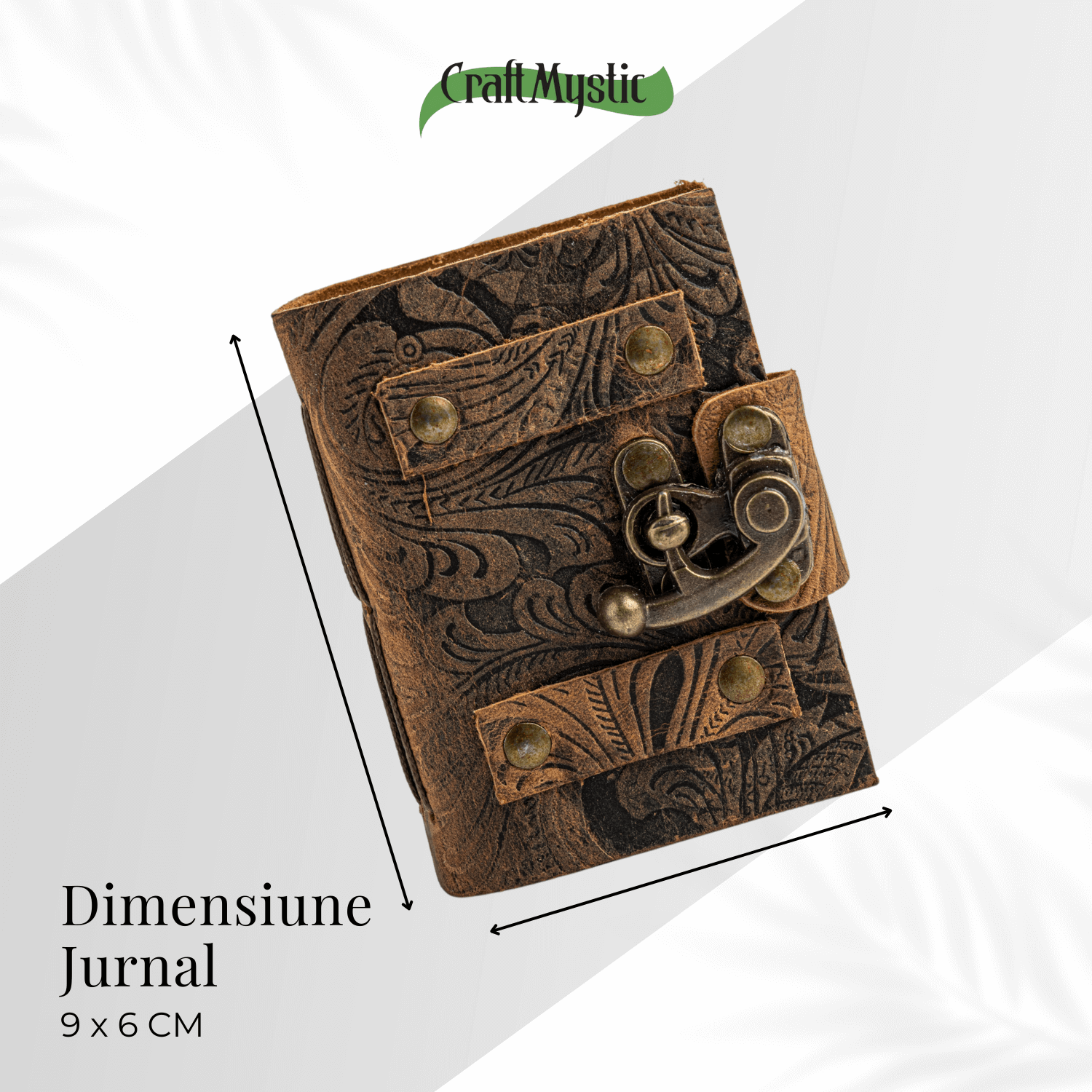 JurnaleVintage Mini jurnal 10x7 cm / Bumbac alb Talisman pentru Ganduri - Mini Jurnal cu Coperta din Piele