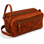 CraftMystic Geanta Geanta Barbateasca din Piele Naturala - Organizare Premium si Eleganta Zilnica