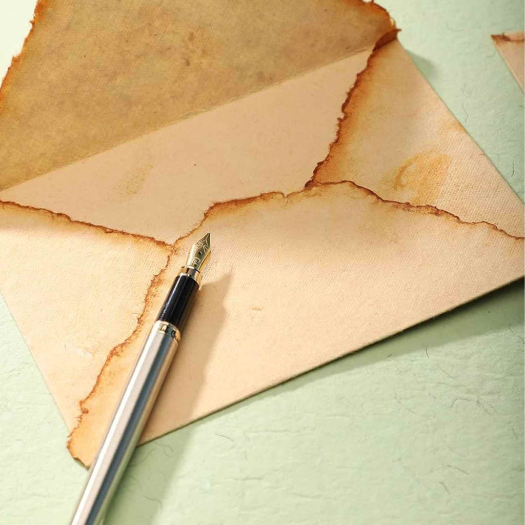 Plic vintage — pereche cu hartie bumbac scrisoare