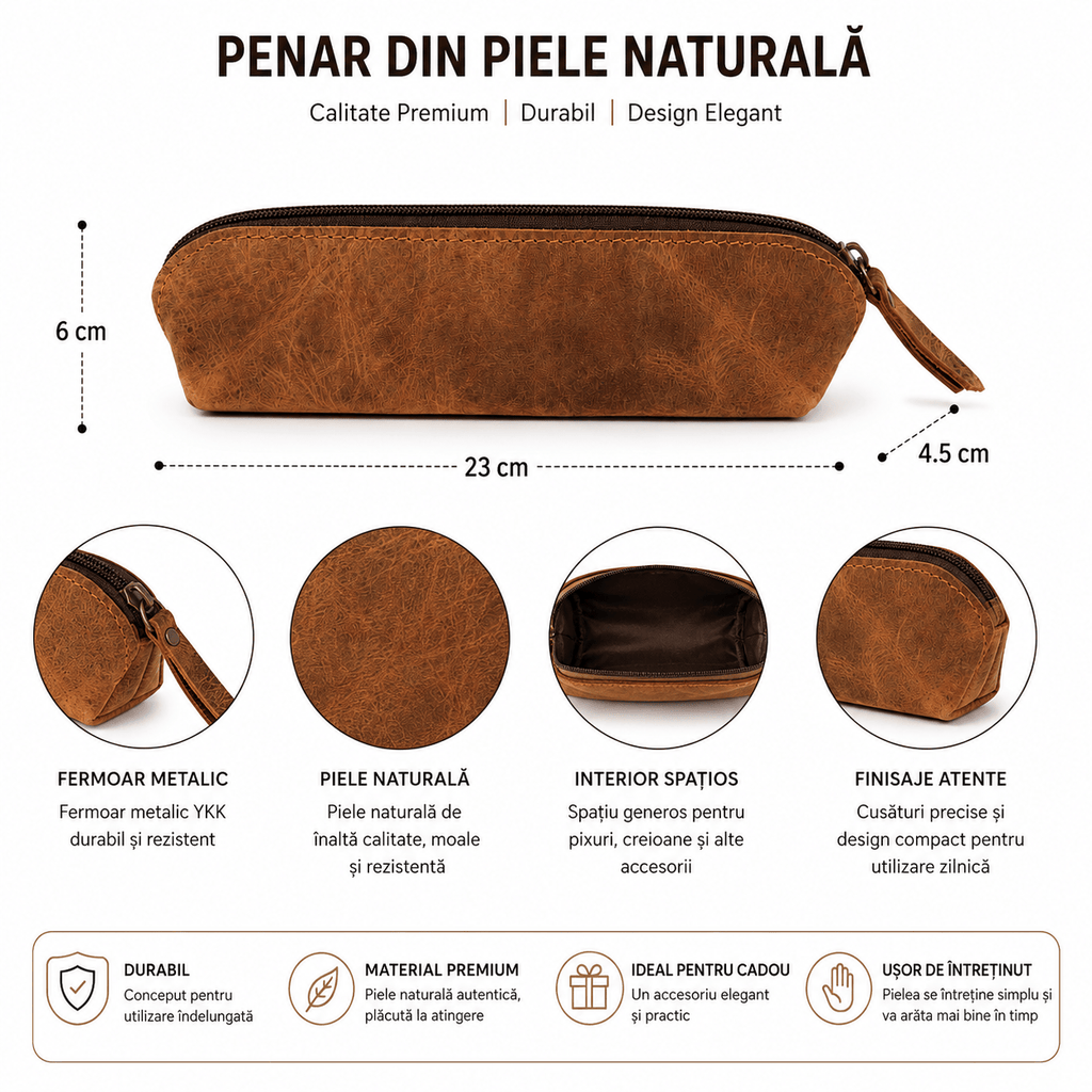 CraftMystic Penar Penar din Piele Naturala - Organizare Eleganta si Durabilitate Zilnica