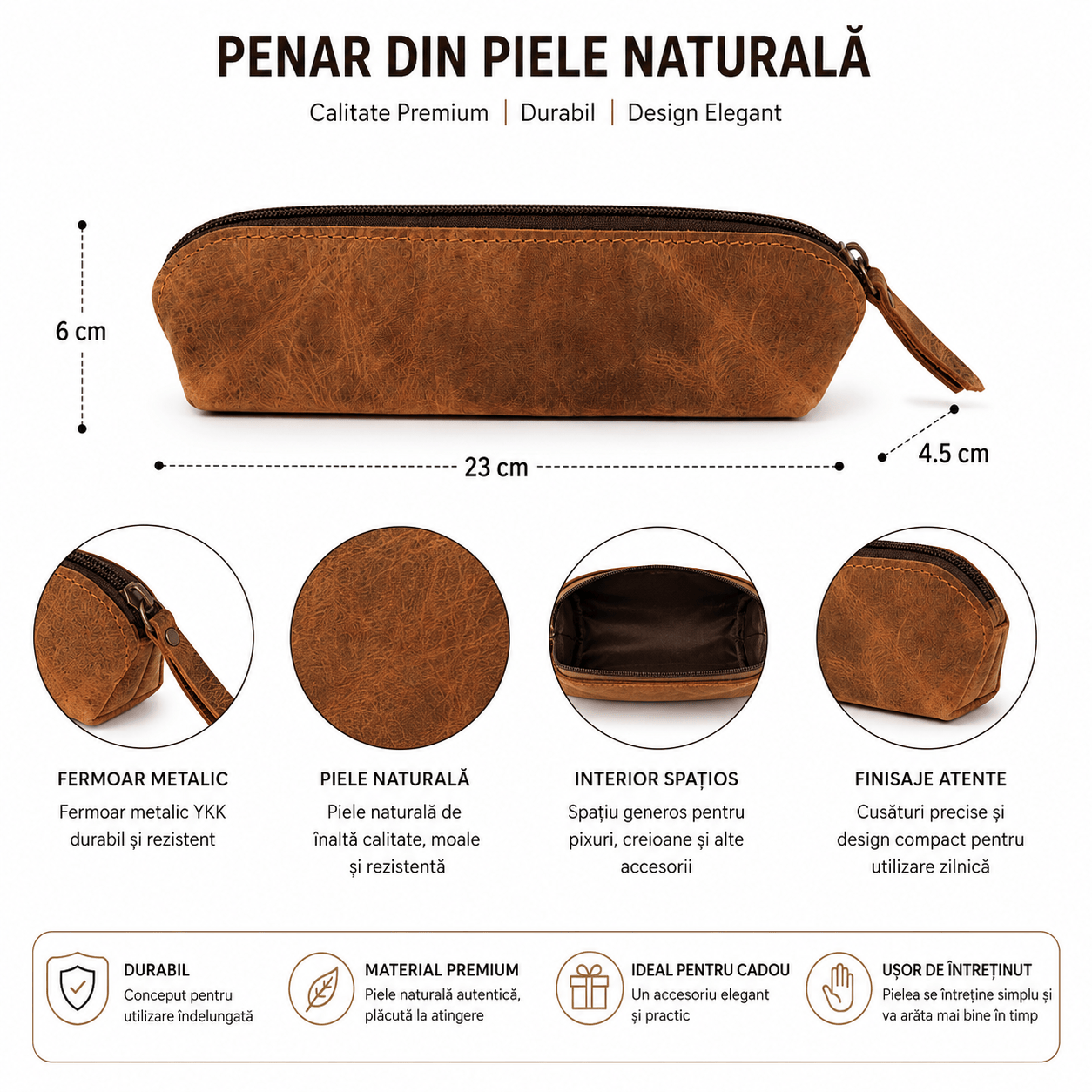 CraftMystic Penar Penar din Piele Naturala - Organizare Eleganta si Durabilitate Zilnica