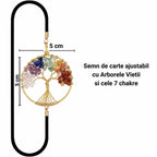 JurnaleVintage Semn de carte Semn de Carte Elastic cu Pandantiv Decorativ Arborele Vietii - Cadou pentru Copii si Femei