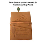JurnaleVintage Semn de carte Semn de Carte Elegant cu Piatra Naturala de Aventurin Verde si Alama