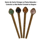 JurnaleVintage Semn de carte Semn de Carte Elegant cu Piatra Naturala de Aventurin Verde si Alama