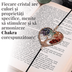 JurnaleVintage Semn de carte Semn de Carte Elastic cu Cristale Chakra - Forma Inima, Metal Vintage