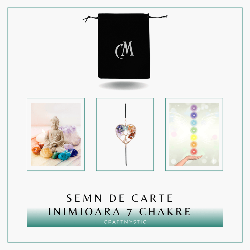JurnaleVintage Semn de carte Semn de Carte Elastic cu Cristale Chakra - Forma Inima, Metal Vintage