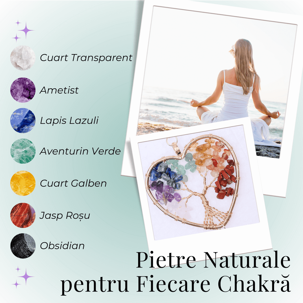 JurnaleVintage Semn de carte Semn de Carte Elastic cu Cristale Chakra - Forma Inima, Metal Vintage